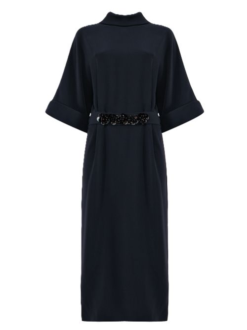 Abito lungo cinta Poker P.a.r.o.s.h. nero P.a.r.o.s.h. | POKER25D726070R013 NERO